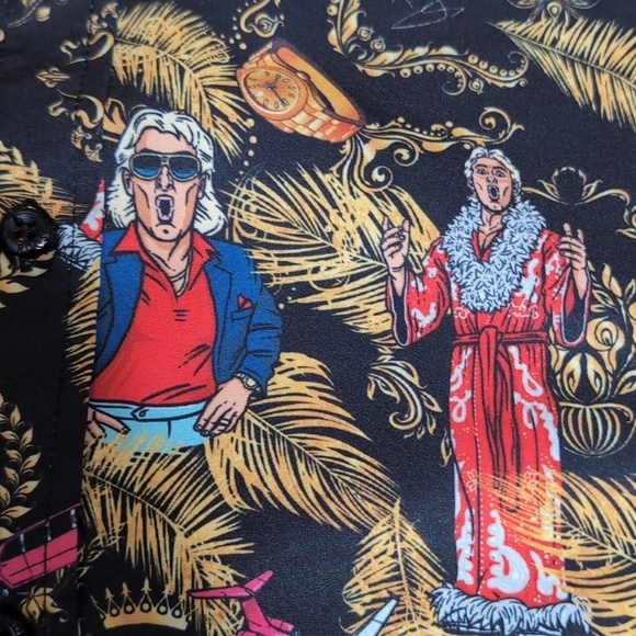 RSVLTS Other - RSVLTS WWE Legends Ric Flair Nature Boy KUNUFLEX Short Sleeve Shirt Size Small